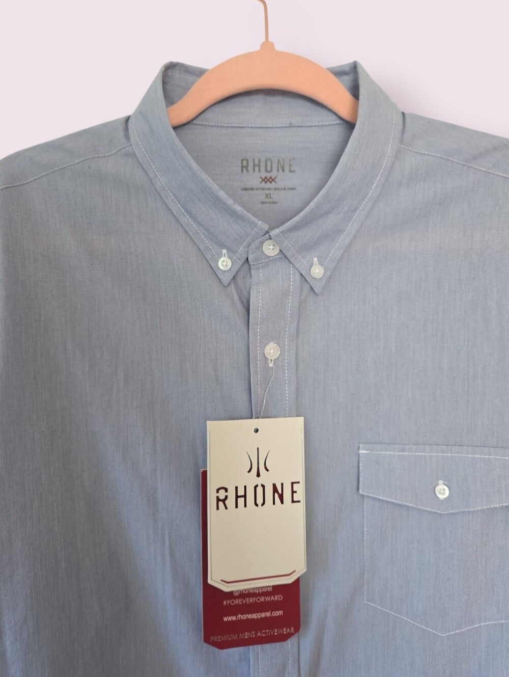 NWT RHONE Commuter Button Down Shirt Blue Size XL